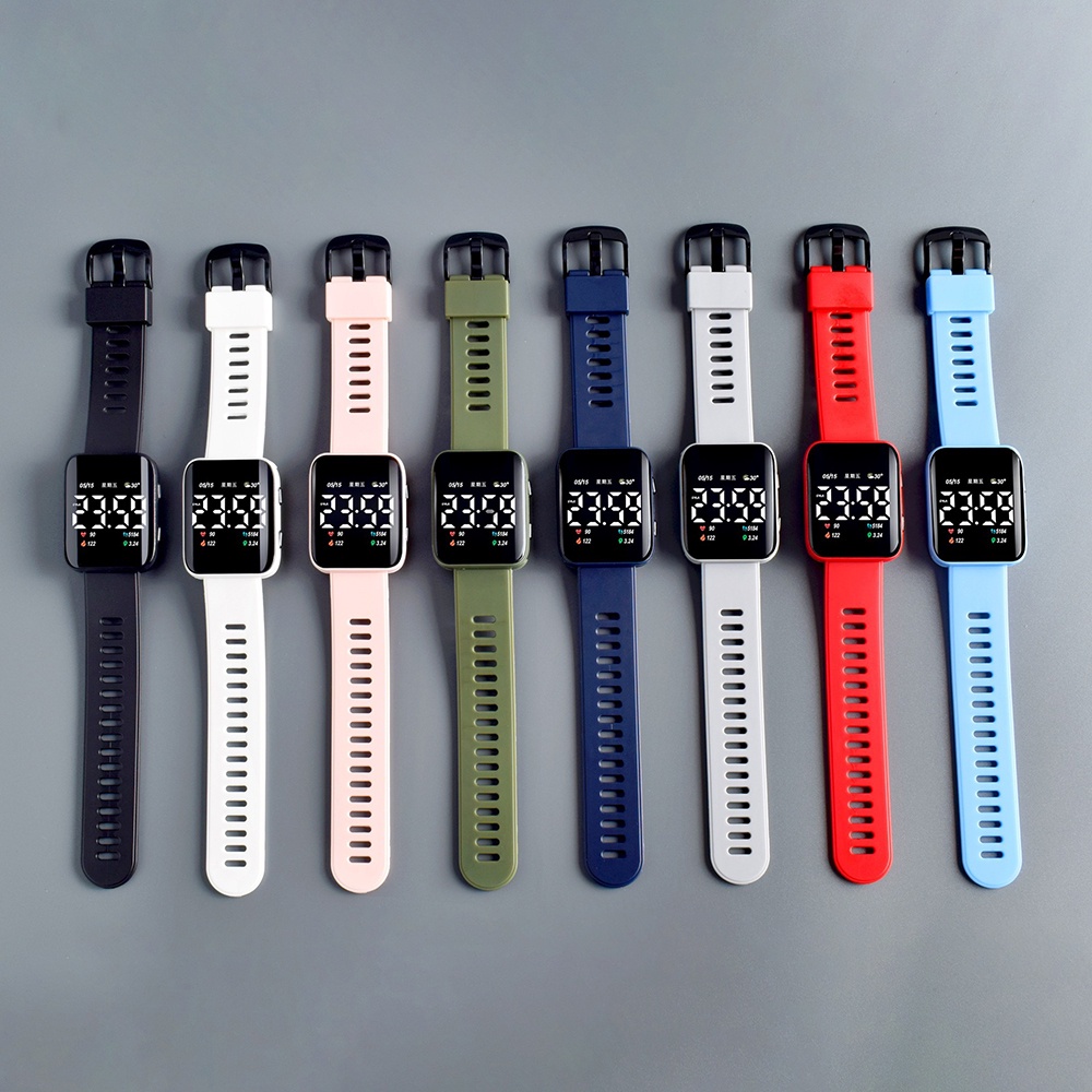 Đồng Hồ Led Điện Tử Chống Thấm Nước Màu Sắc Đơn Giản Dành Cho Nam Và Nữ