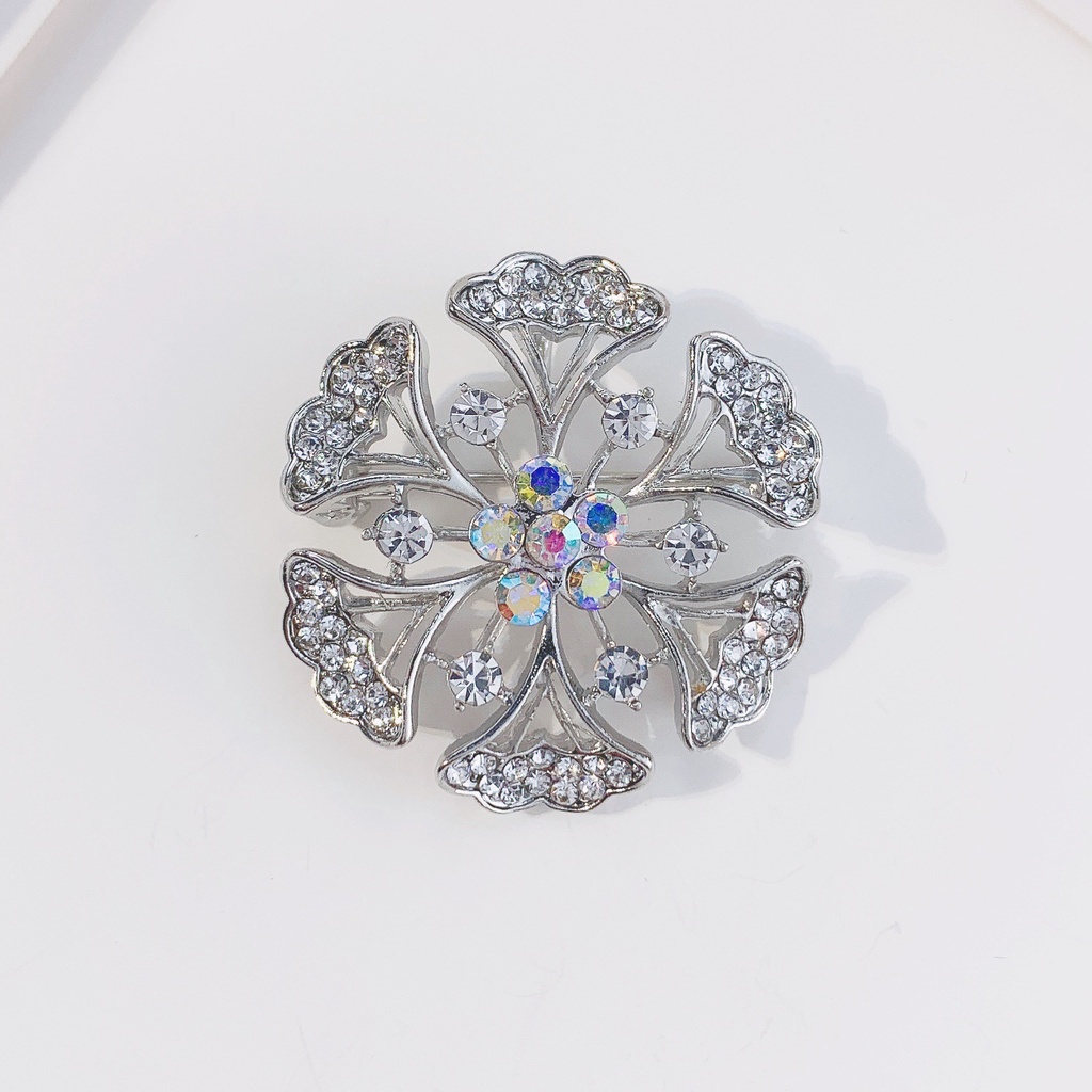 Trâm Cài Áo Hình Hoa Đính Đá Bằng Hợp Kim Cao Cấp Thời Trang Hàn Quốc Cho Nữ