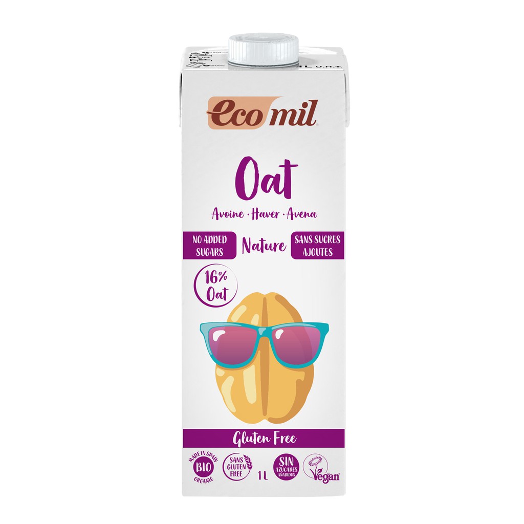 Sữa Yến Mạch Không Thêm Đường Không Gluten Hữu Cơ Ecomil (1L) - Ecomil Oat drink no added sugars Gluten Free Bio 1 L