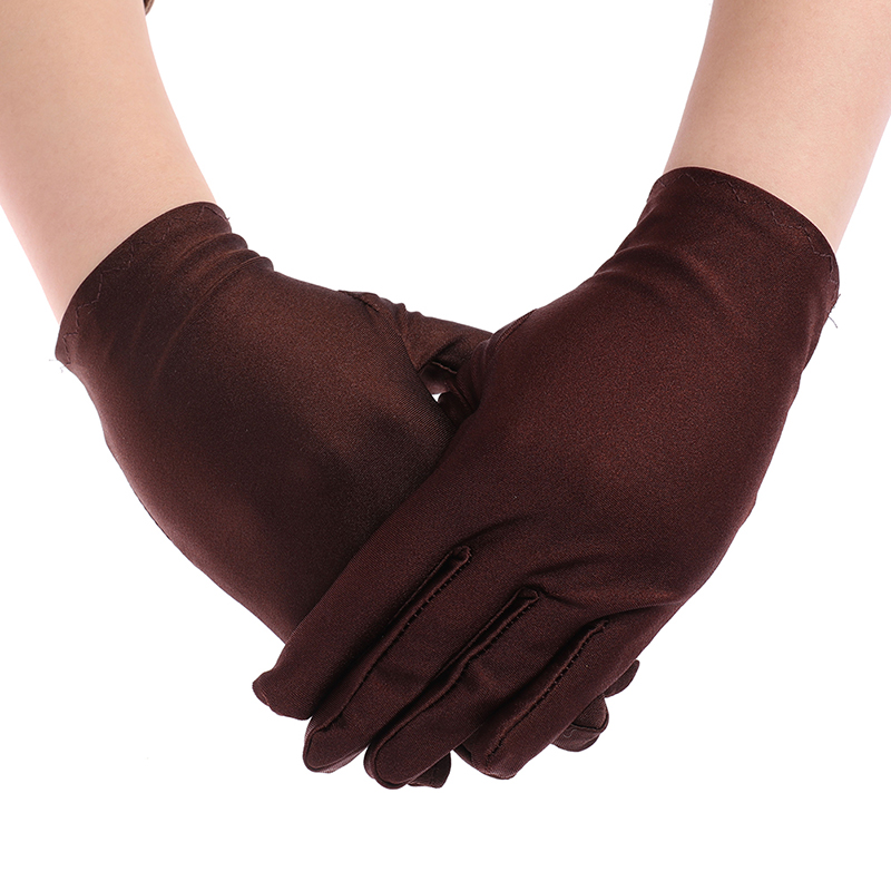 Găng tay vải satin mềm mại thời trang đẹp mắt cho bạn gái