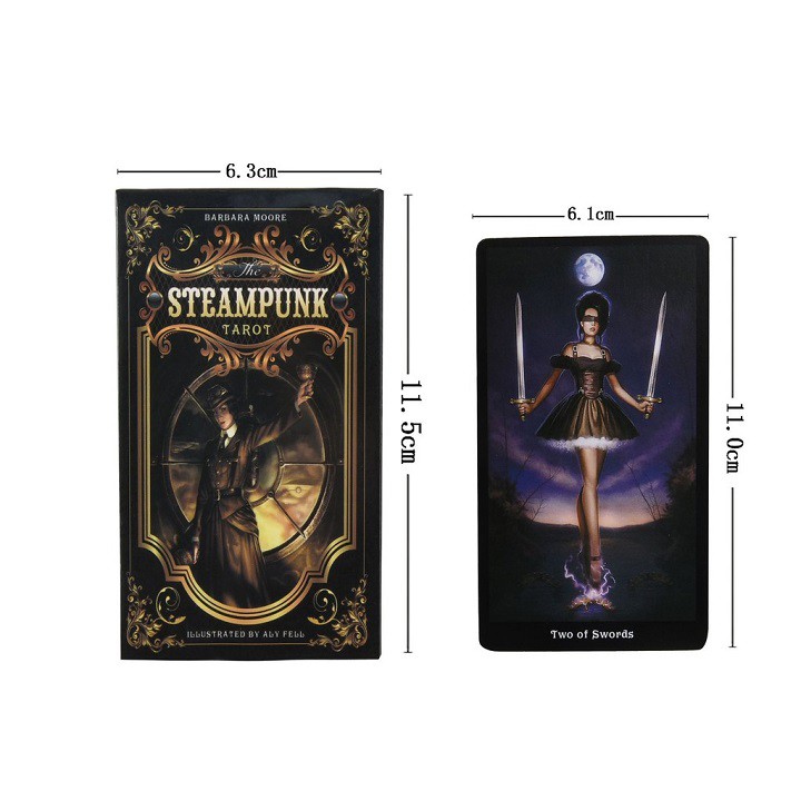 Bài tarot bài tarot steampunk tặng hướng dẫn sử dụng tiếng việt và đá thanh tẩy