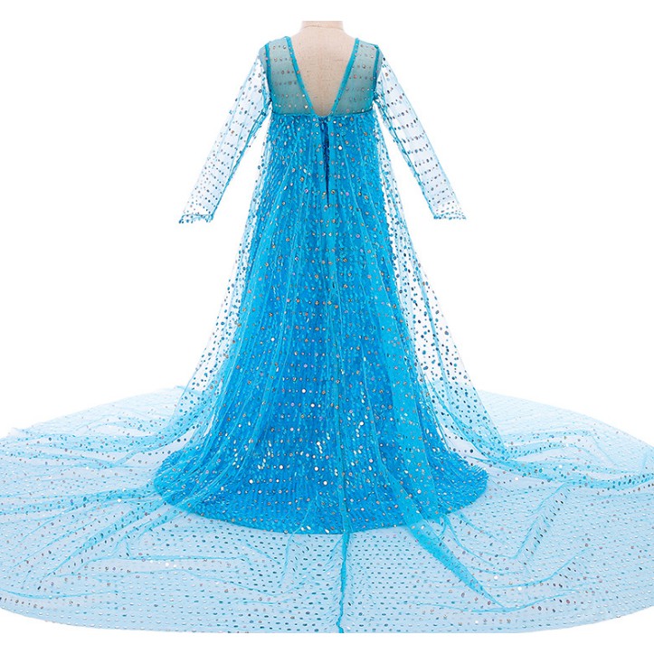 Đầm Frozen Elsa có áo choàng màu xanh FZ-2939