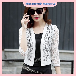 Áo khoác ren dáng lửng mặc ngoài đẹp