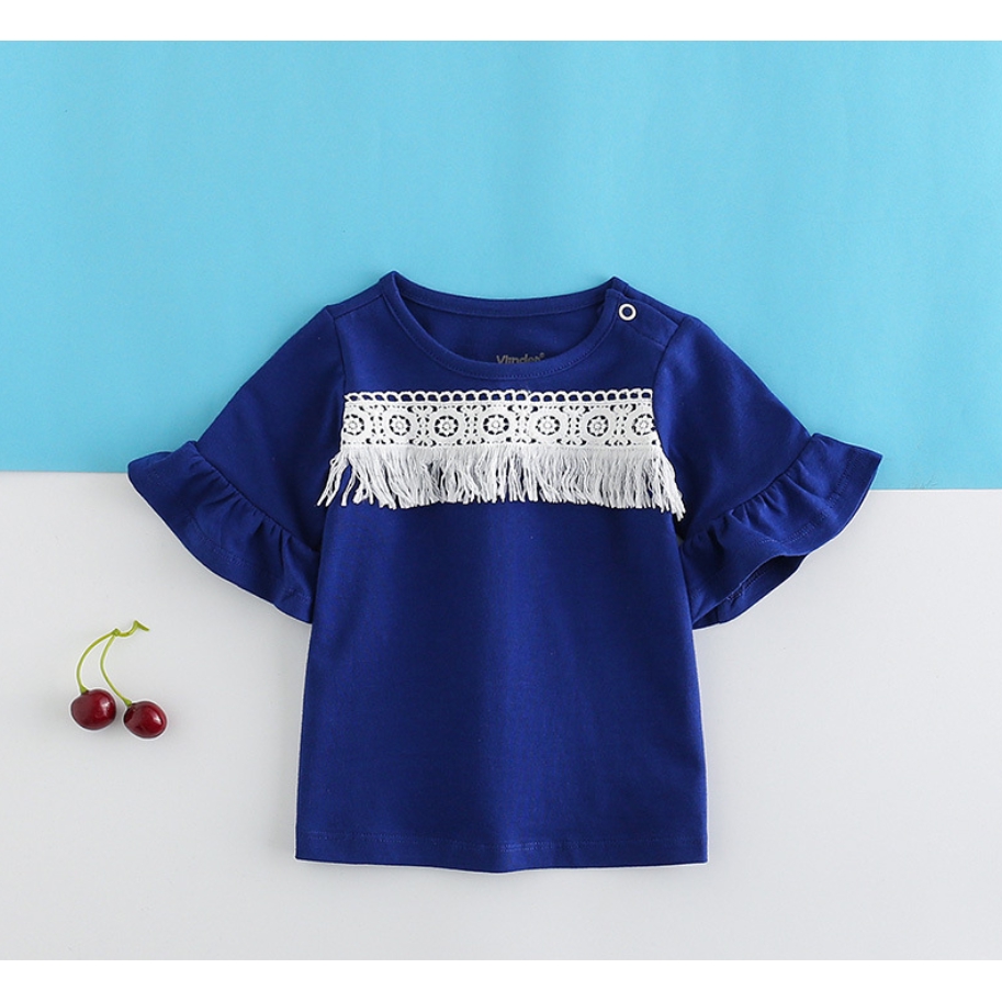 Áo Kiểu Tay Loe 100% Cotton Cho Bé Gái