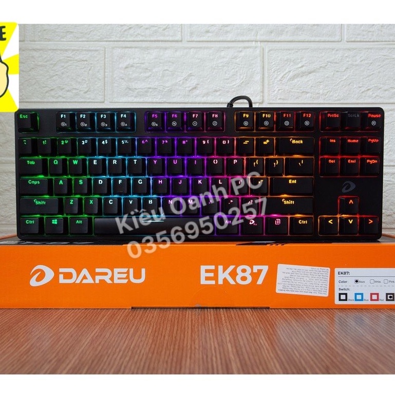 Bàn phím cơ DAREU EK87 PINK / WHITE / black Gaming
