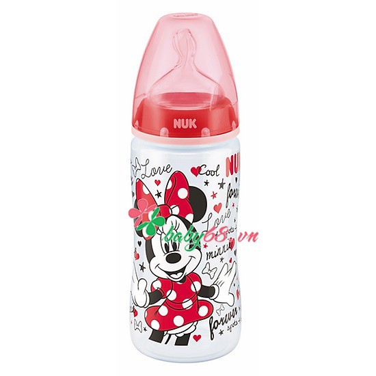 Bình Sữa Nuk Disney/Mickey/Gấu Pooh 300ml (Núm Silicone, Nhựa PP) - Made in Germany