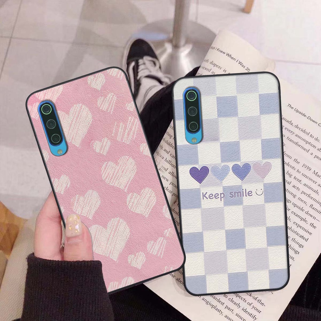 Ốp Xiaomi Mi 9 SE caro trái tim cá tính, thời trang siêu đẹp, siêu phong cách