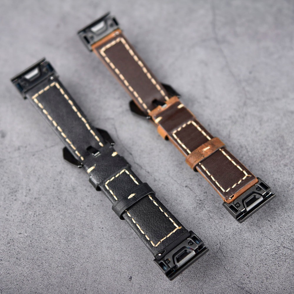 Dây đeo da 20/22/26mm cho đồng hồ đeo tay Garmin Fenix 5/5X/5S/3/3HR