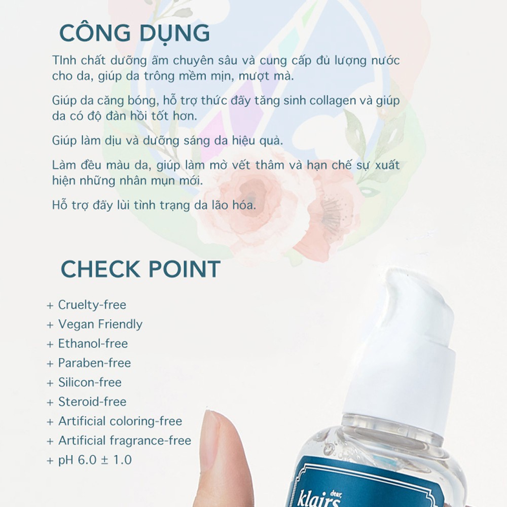 Tinh Chất Dưỡng Ẩm Cho Da Khô Klairs Rich Moist Soothing Serum 80ml