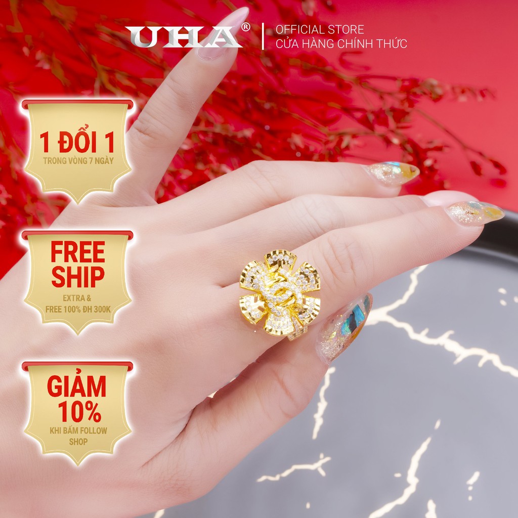 Nhẫn nữ đính xoàn N518153-140 mạ 18k - xi kim cao cấp (giá tốt nhất)