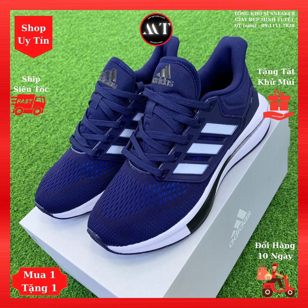 Giày Xanh Navy EQ2021 sneaker thể thao Nam chất lượng cao, giày vải co giãn thời trang chạy bộ, tập gym, dã ngoại