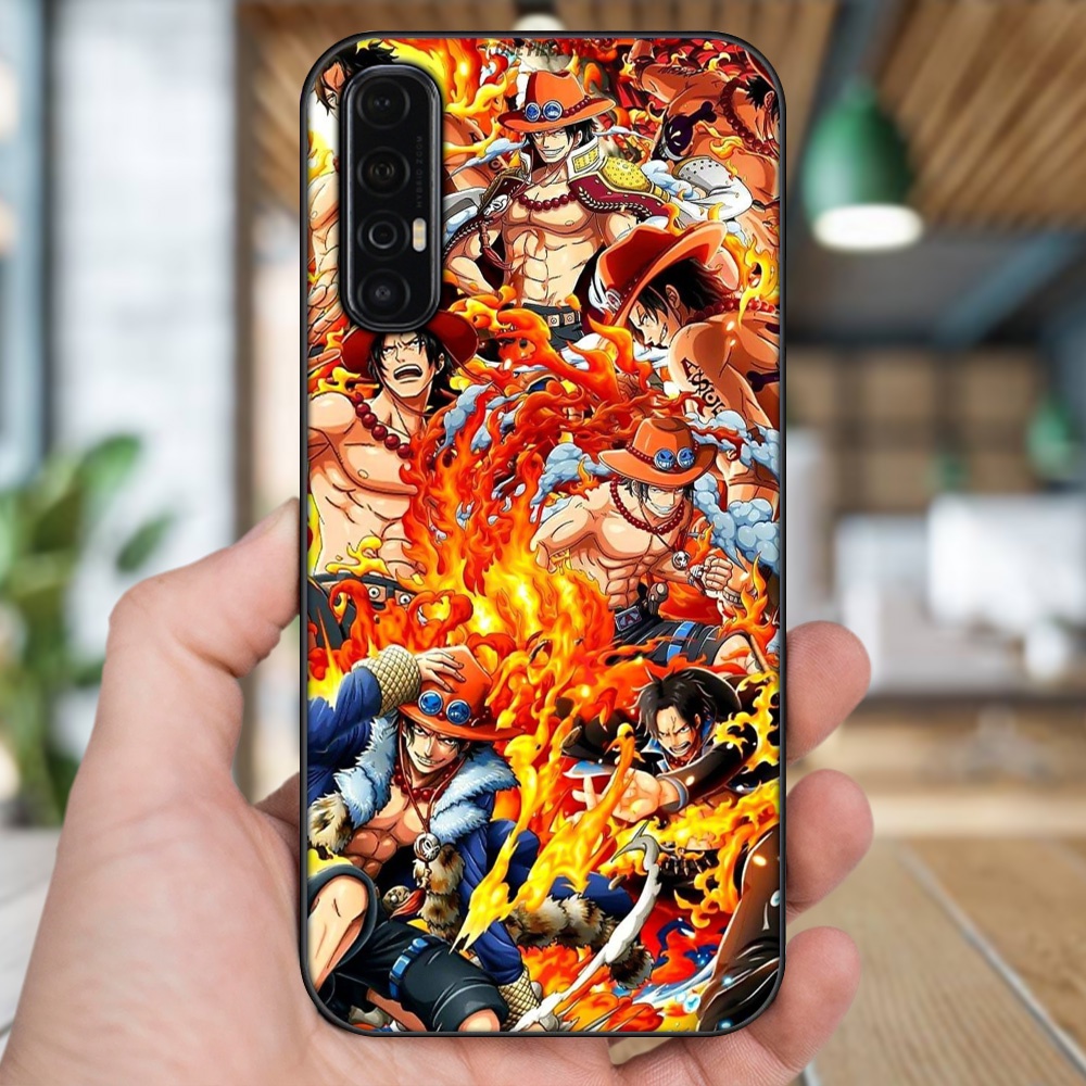 Ốp lưng Oppo Reno 3 Pro viền đen in hình Ace One Piece