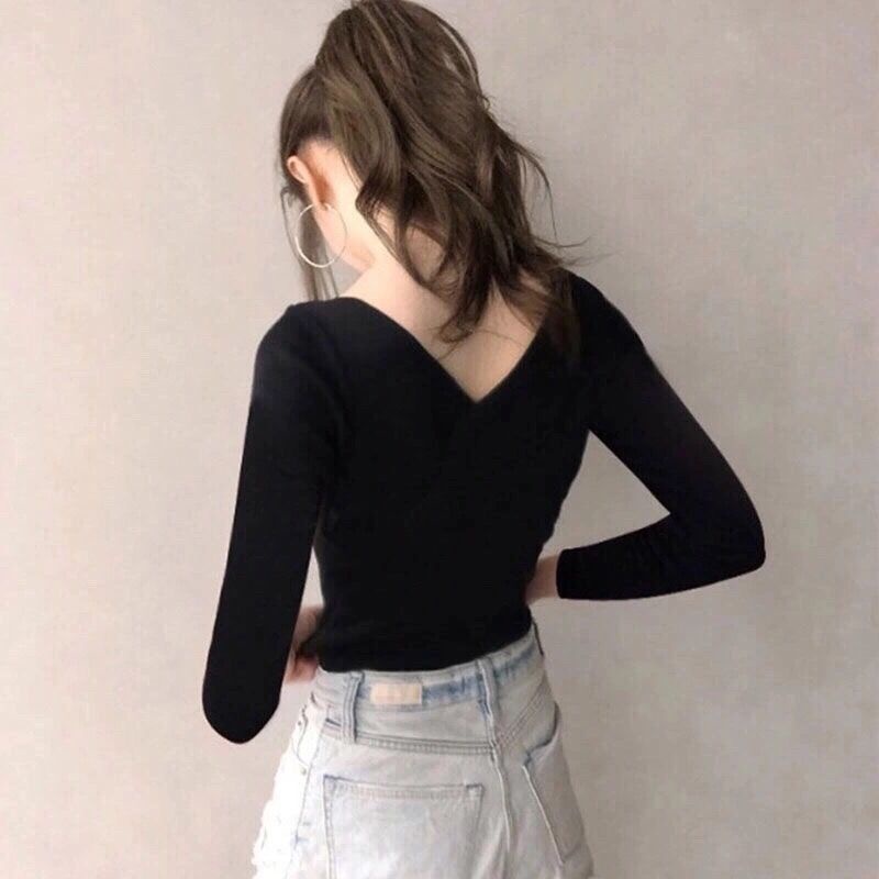 Áo thun lửng tay dài giả hai mảnh thời trang phong cách Hong Kong cho nữ 2021