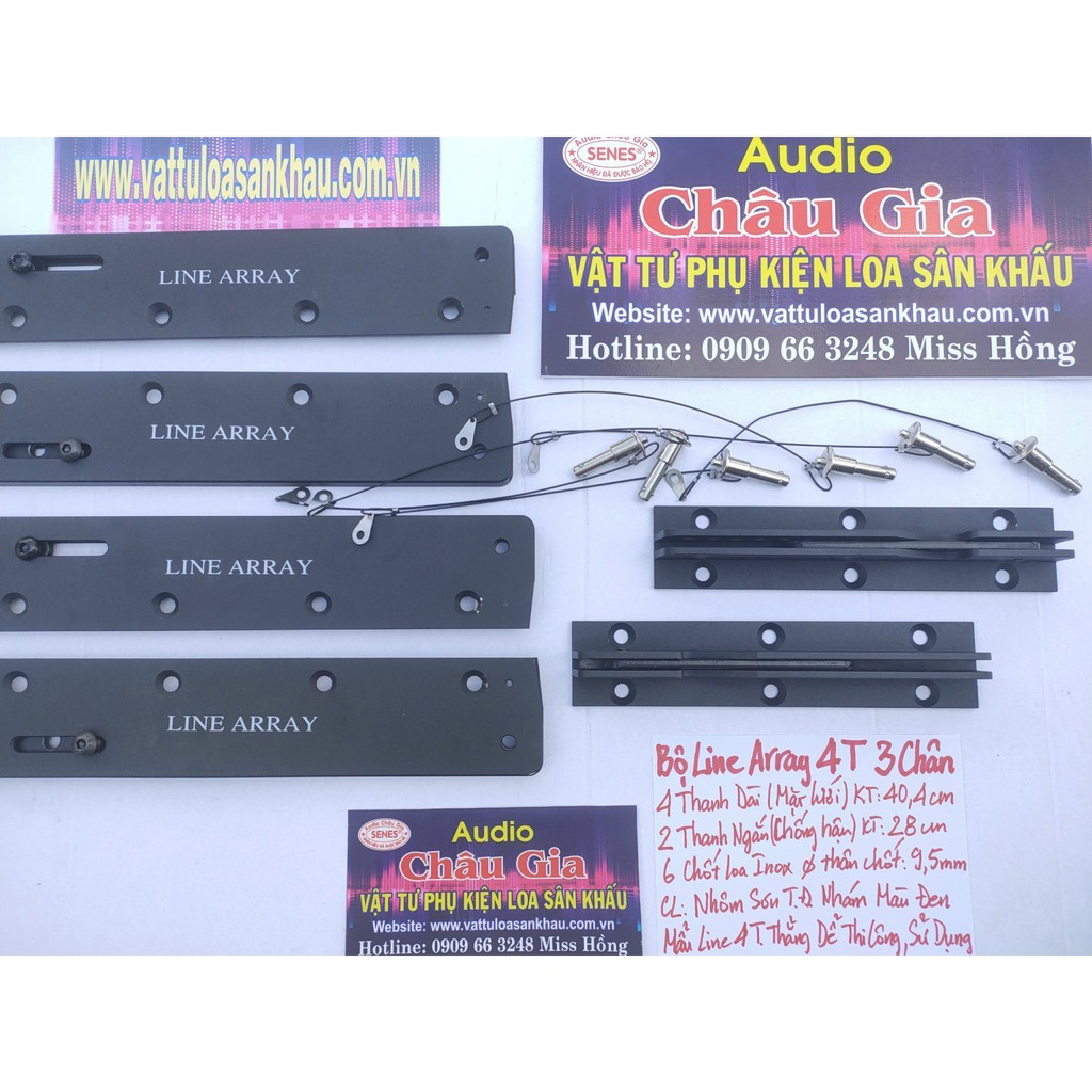 Nẹp loa array, line array 4T 3 chân 1 bộ Audio Châu Gia