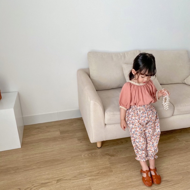 Áo Cộc Tay Phối Ren Màu Hồng Xinh xắn Cho bé - Nhà Cam