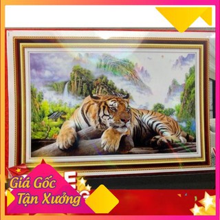 Tranh ĐÍNH ĐÁ con hổ con cọp VS238 |80x53cm| Chưa đính