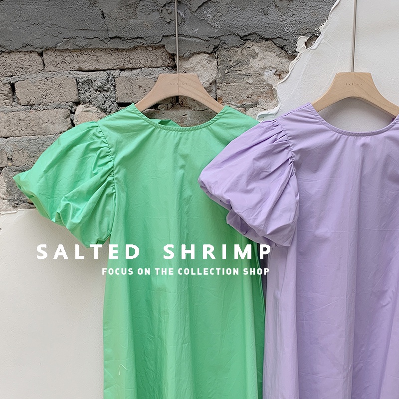 Đầm Tay Phồng Ngắn Phong Cách Hàn Quốc Thời Trang Mùa Hè Xinh Xắn Cho Bé Gái