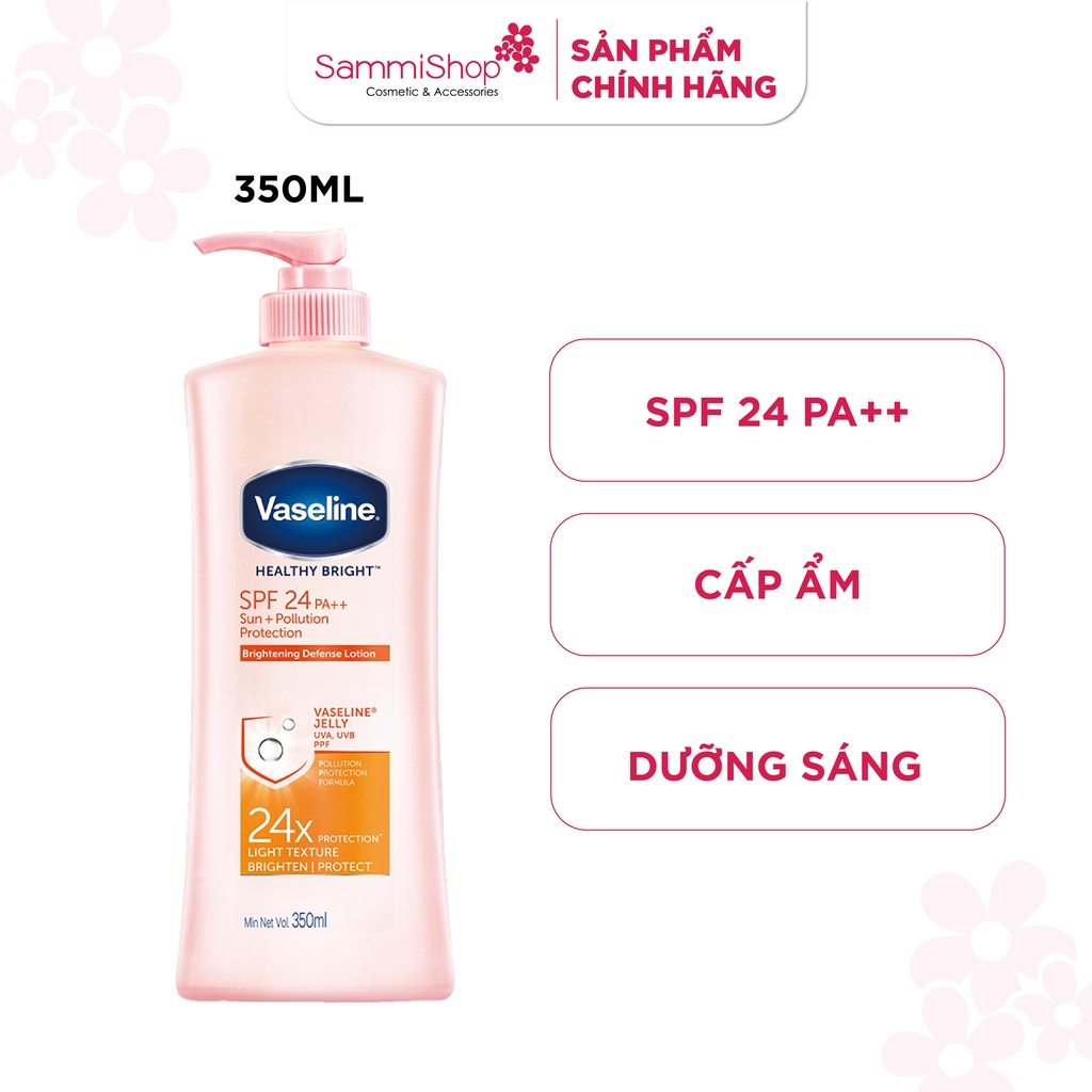 Sữa dưỡng thể Vaseline Healthy Bright SPF 24 PA++ Sun Pollution Protection