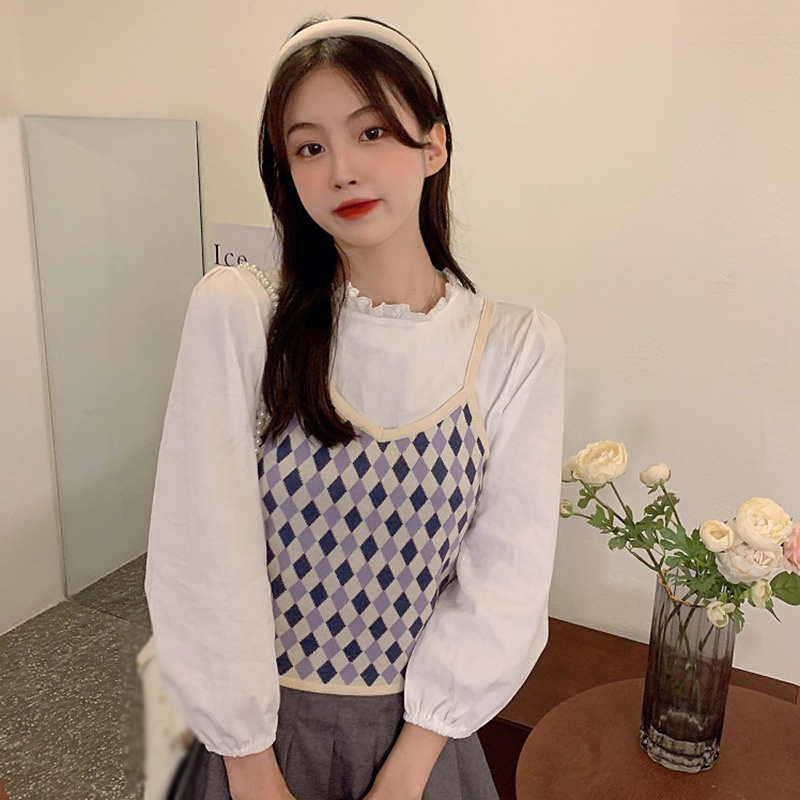 Áo croptop dệt kim sát nách cổ chữ V form ôm phong cách quyến rũ cho nữ