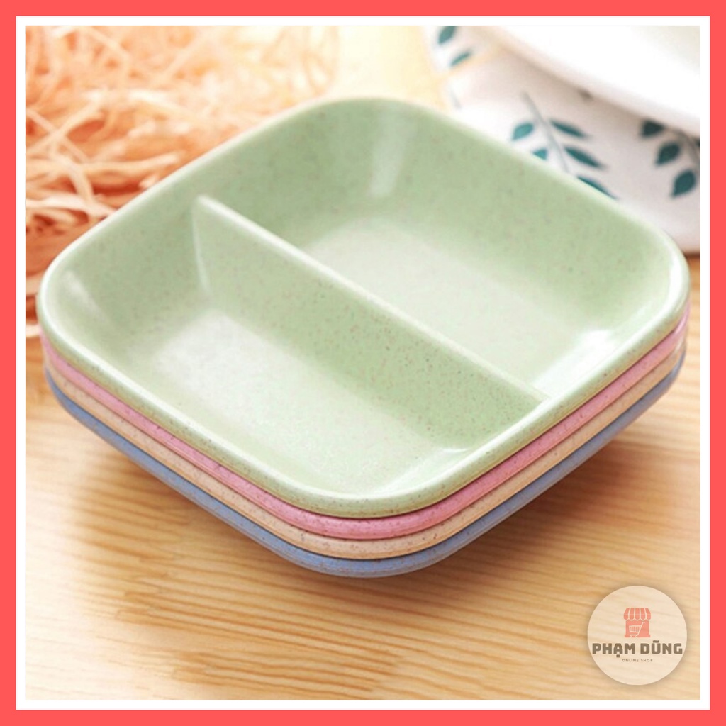 Chén Đựng Gia Vị 2 Ngăn Nhựa Lúa Mạch Cao Cấp