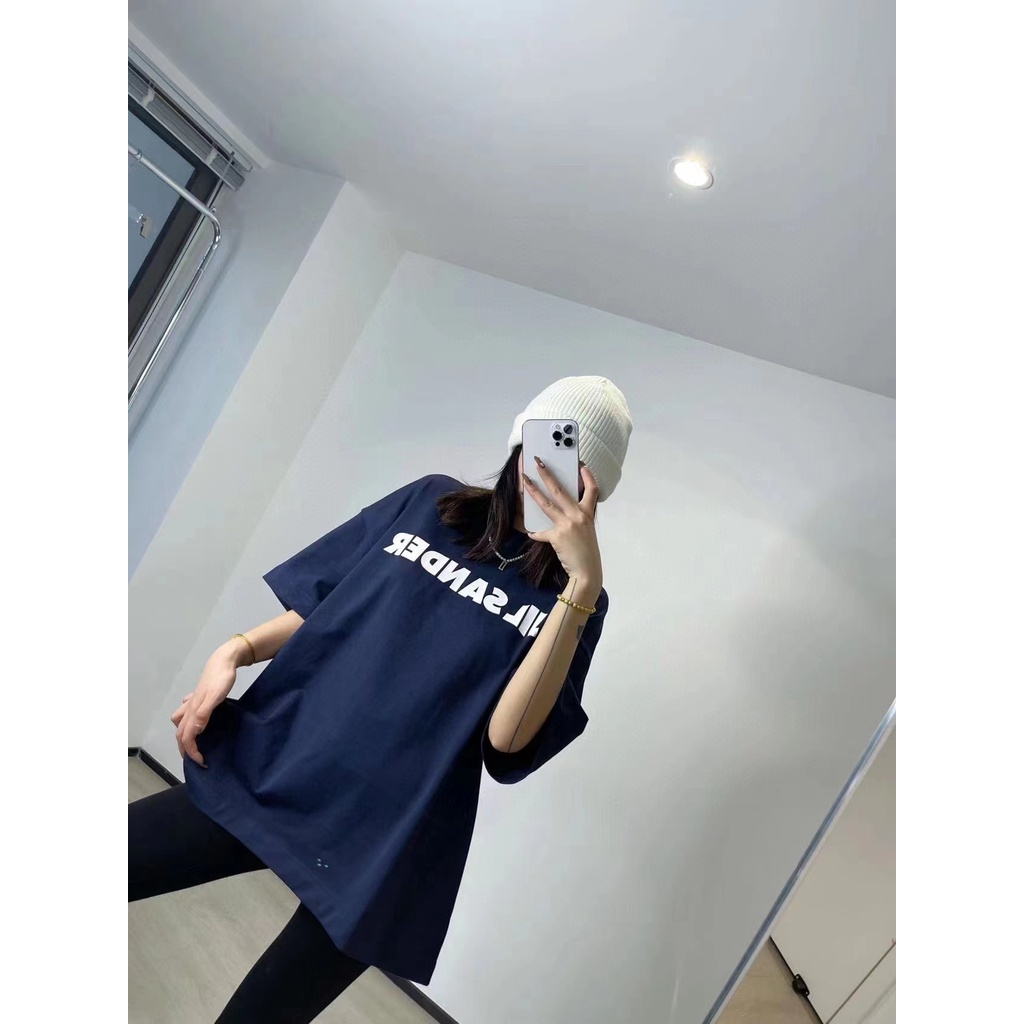 JIL SANDER letter print T-shirt 2022 early spring new oversize couple with short sleeves