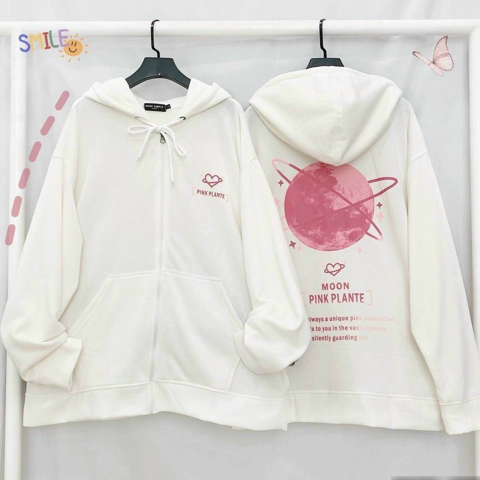 Áo Khoác Kéo Áo Khoác Nỉ Ngoại Mềm Mịn In Hình Nét Form Unisex Rộng Nam Nữ