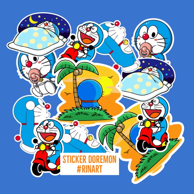STICKER DOREMON XANH SIÊU CHẤT DÁN TRANG TRÍ ĐT LAPTOP VALI TƯỜNG TỦ KỆ MŨ BẢO HIỂM XE MÁY NOTEBOOK