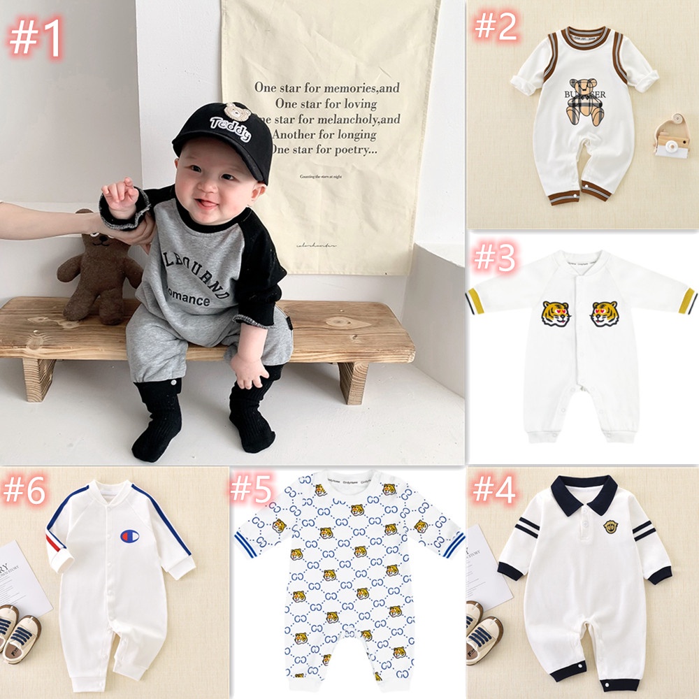 Áo Liền Quần Tay Dài Bằng Cotton Thời Trang Mùa Thu Mới Cho Bé Trai 0-18 Tháng Tuổi