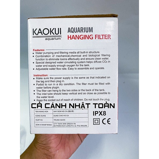 LỌC THÁC LỌC TREO BỂ CÁ CẢNH KAOKUI KK 303H