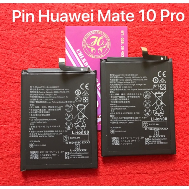 Pin huawei Mate 10 pro kí hiệu : HB436486ECW Zin