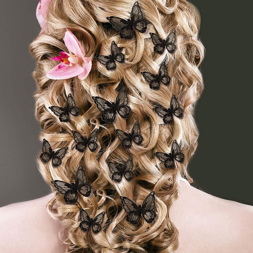 (Hàng Mới Về) Kẹp Tóc Ren Hình Bướm Nhiều Màu Sắc Thời Trang Cho Nữ