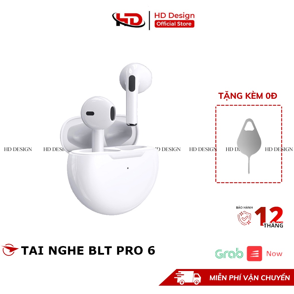 Tai Nghe Bluetooth Không Dây PRO 6 TWS, Tai Nghe Không Dây Nhét Tai - Pin Trâu- Có Míc - Cảm Biến - Định Vị - Đổi Tên