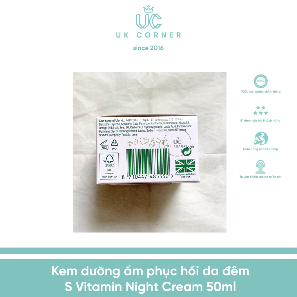 Kem dưỡng ẩm phục hồi da đêm Simple Vitamin Night Cream 50 mL