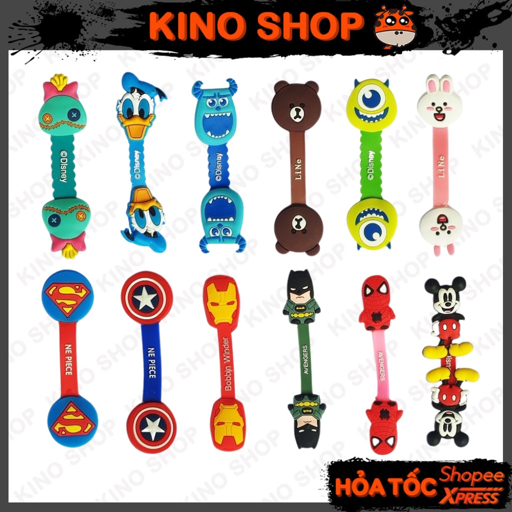 Kẹp thu gọn bảo vệ dây sạc tai nghe chống rối hiệu quả hoạt hình dễ thương xinh xắn Kino Shop