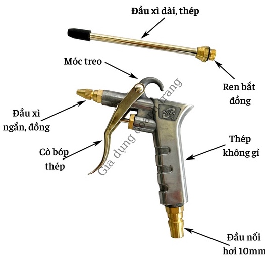 Súng xì khô, Súng xịt hơi dùng máy nén khí (HÀNG ĐẸP)