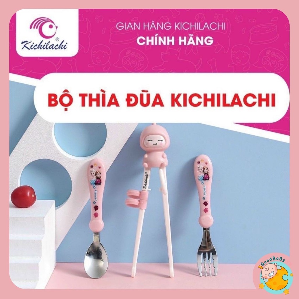 Bộ Thìa , Đĩa Đũa Tập Ăn Cho Bé Phong Cách Hàn Quốc Kichilachi Goodbabyvn