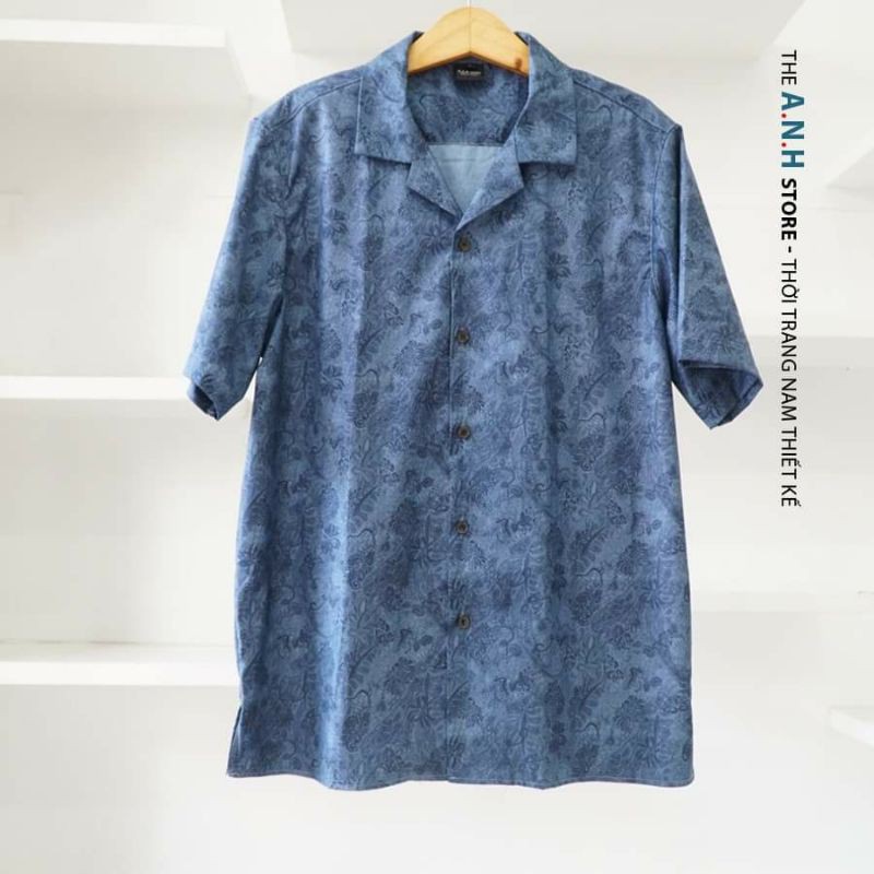 Áo sơ mi cotton họa tiết