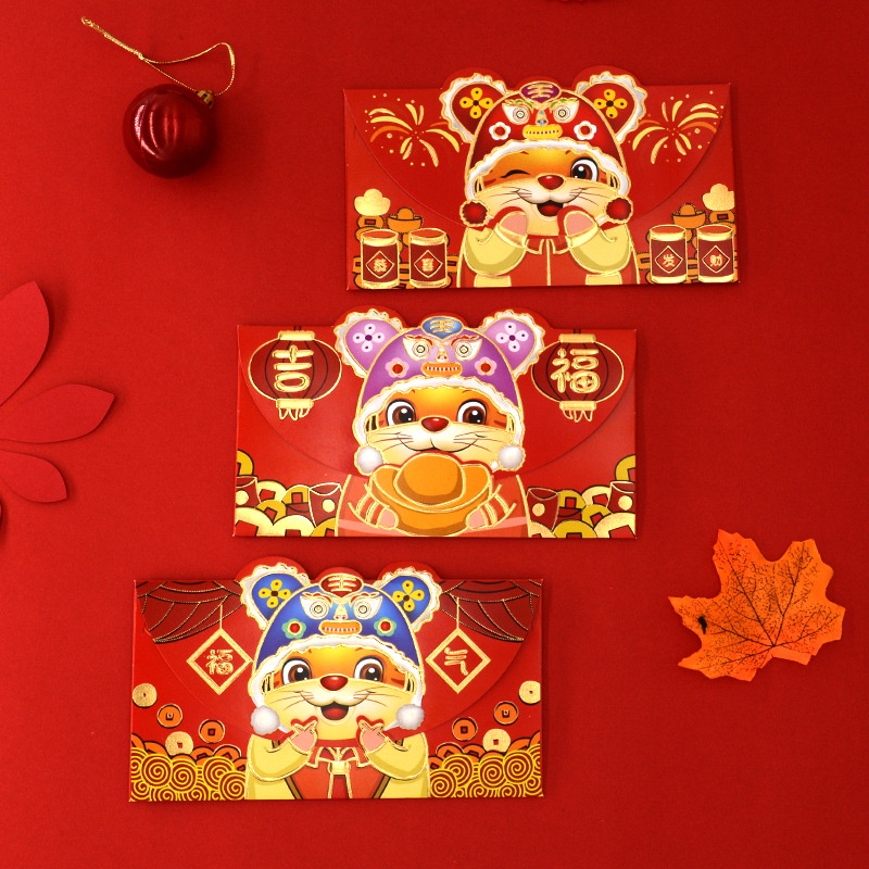 Bao lì xì con hổ tết nhâm dần 2022 mới cao cấp đẹp độc lạ - set 3 cái lixi chipi dễ thương - LANA QUEEN