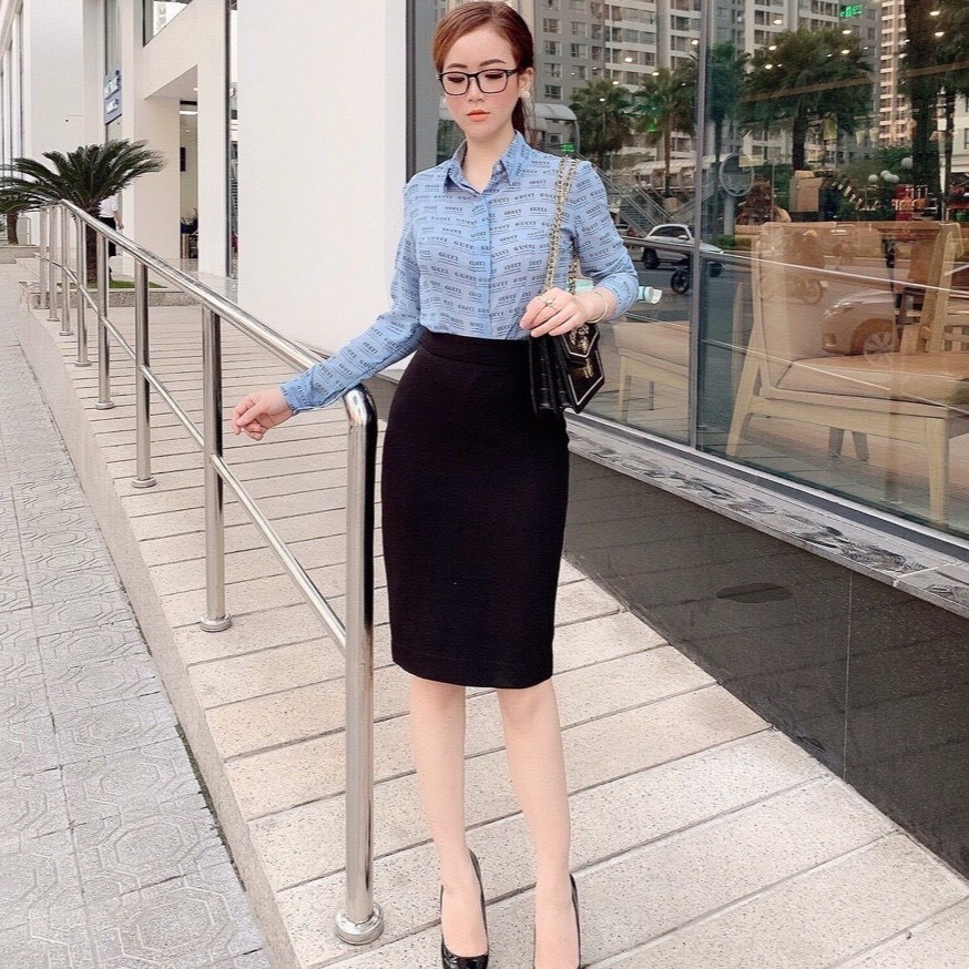 Chân váy bút chì dài xẻ sau công sở đen dáng dài, chất Umi cao cấp, co giãn tốt mặc tôn dáng | BigBuy360 - bigbuy360.vn