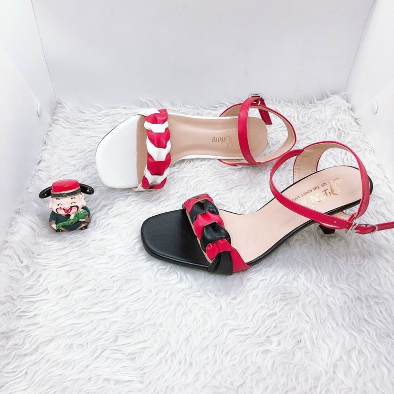 GIÀY SANDAL GÓT 7 PHÂN QUAI ĐAN