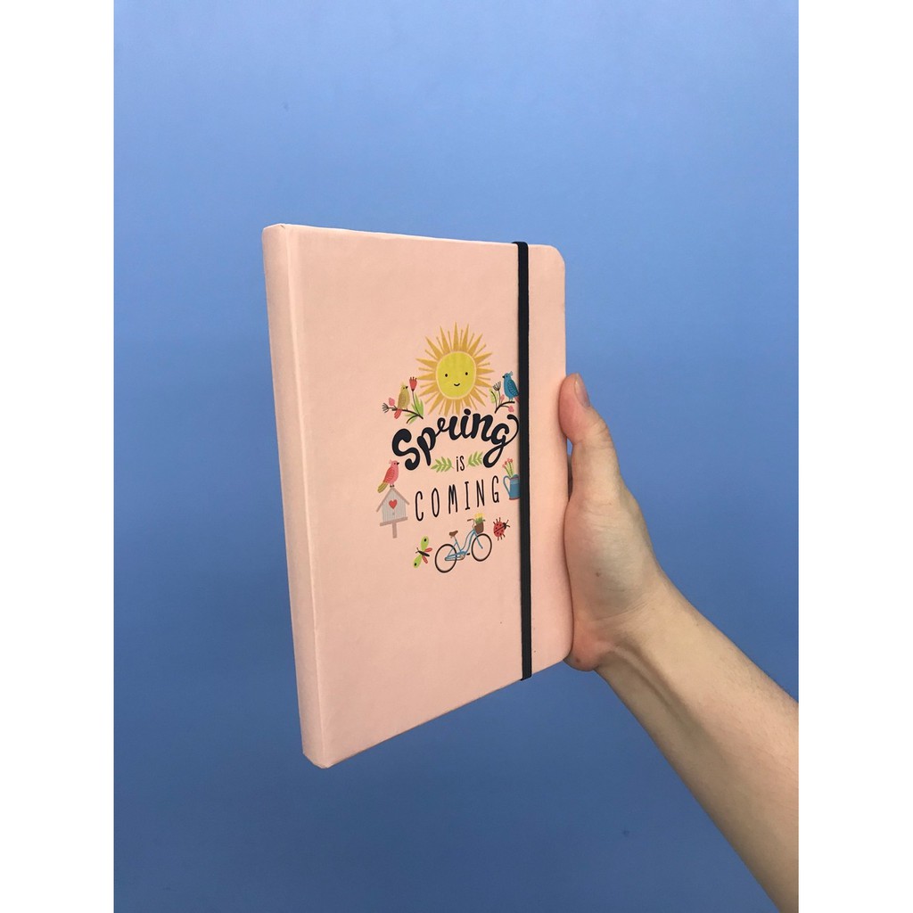 Sổ bìa cứng - Spring is coming màu hồng Minh Long book