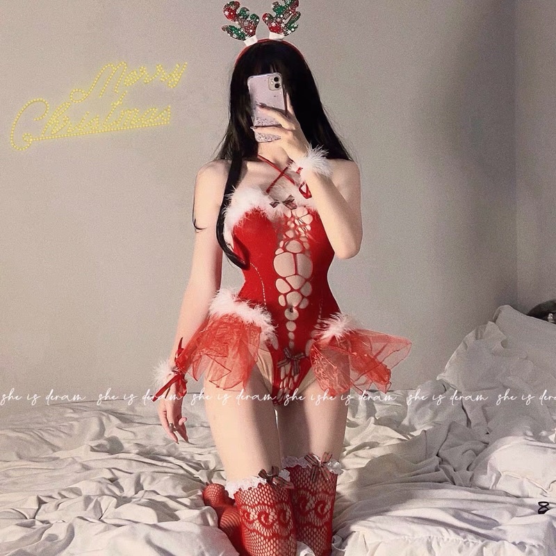 Set ngủ cosplay noel gợi cảm