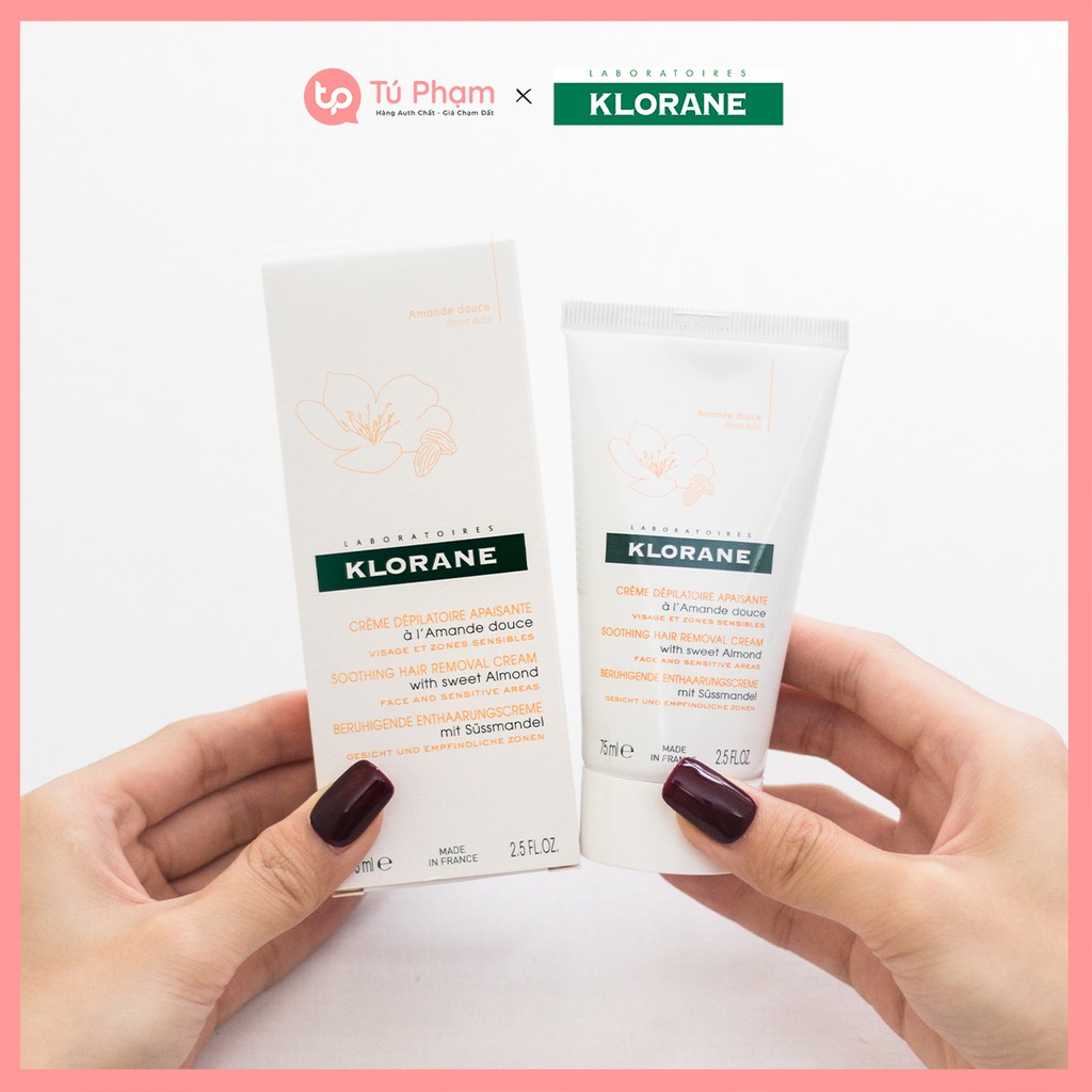 Kem Tẩy Lông Hạnh Nhân Klorane Creme Depilatoire Apaisante A L'Amande Douce 75ml