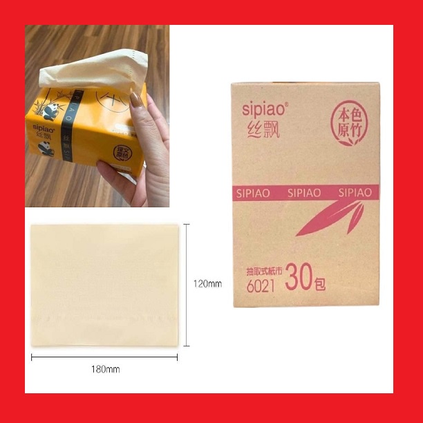 [ THÙNG 30 GÓI ] khăn giấy gấu trúc 3 lớp - giấy ăn dạng rút siêu dai không màu