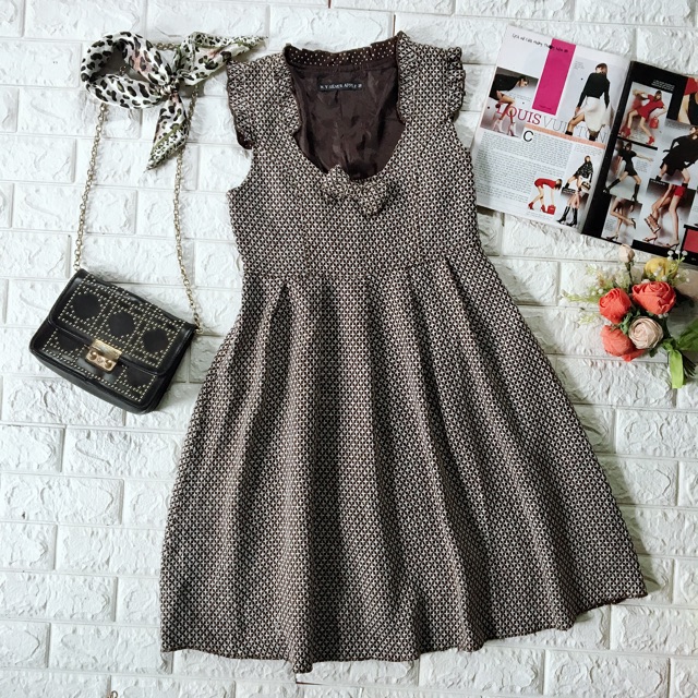 Size S váy đầm xoè dạ thu đông