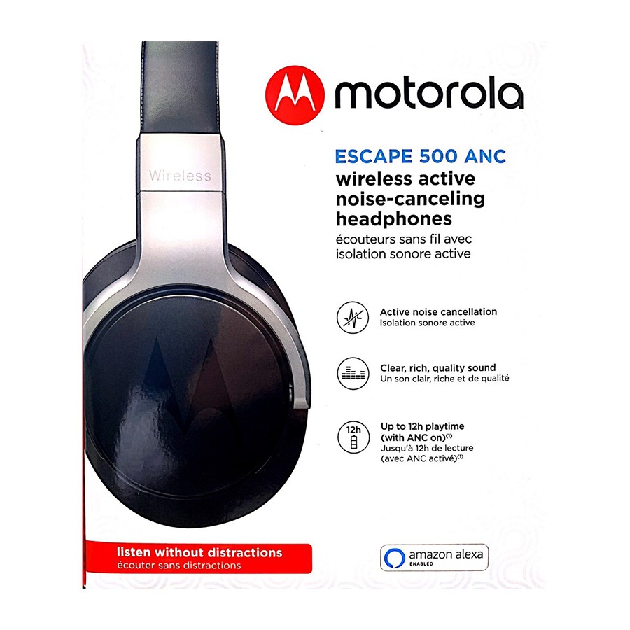 [HÀNG CHÍNH HÃNG] Tai nghe trùm đầu Motorola Pulse Escape 500 chống ồn chủ động-Chuẩn chống nước IPX4-Âm thanh sống động