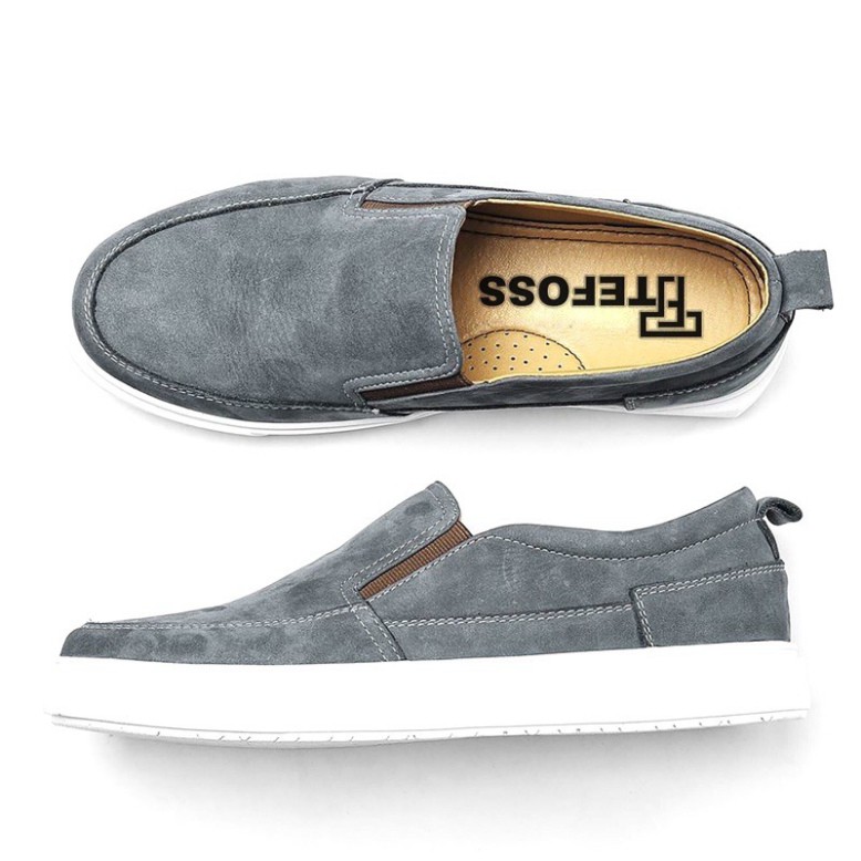 Tặng Nước Hoa Giày lười da nam Slip on TEFOSS HN747 size 38-44 cao cấp tặng quà(nếu có chương trình) làm từ da bò thật 1