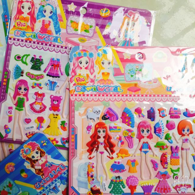 Sticker cute, hình dán cute búp bê, công chúa, thú vật