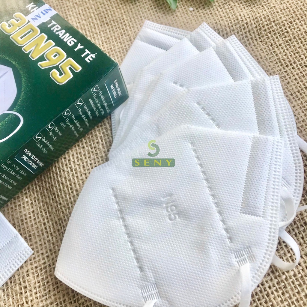 Khẩu trang 3DN95 4 lớp kháng khuẩn ngăn bụi mịn chính hãng Khánh An hộp 10 cái_KA3DN95O