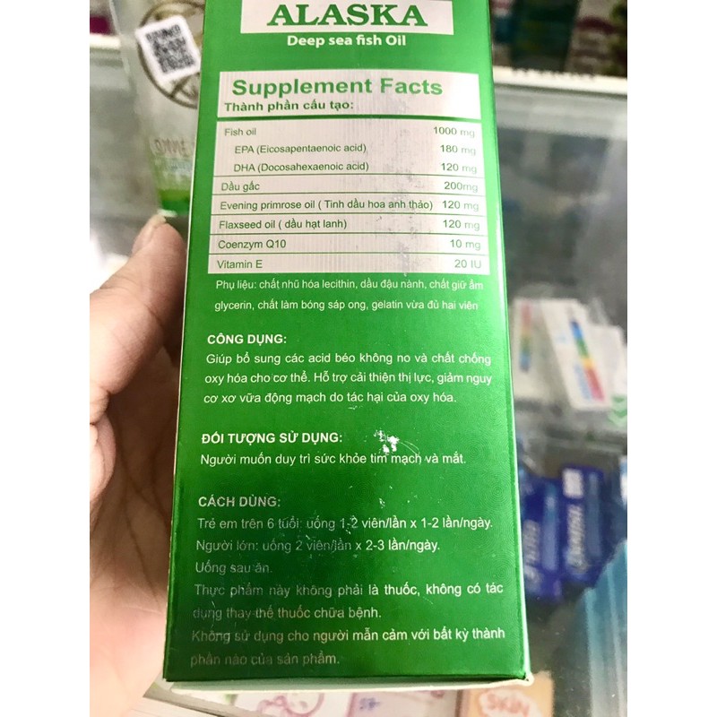 Dầu cá Alaska (Omega 3.6.9)- Lọ 100 viên-giúp bổ mắt và duy trì sức khỏe tim mạch